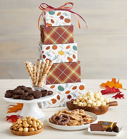 Falling Leaves Sweets & Treats Tower